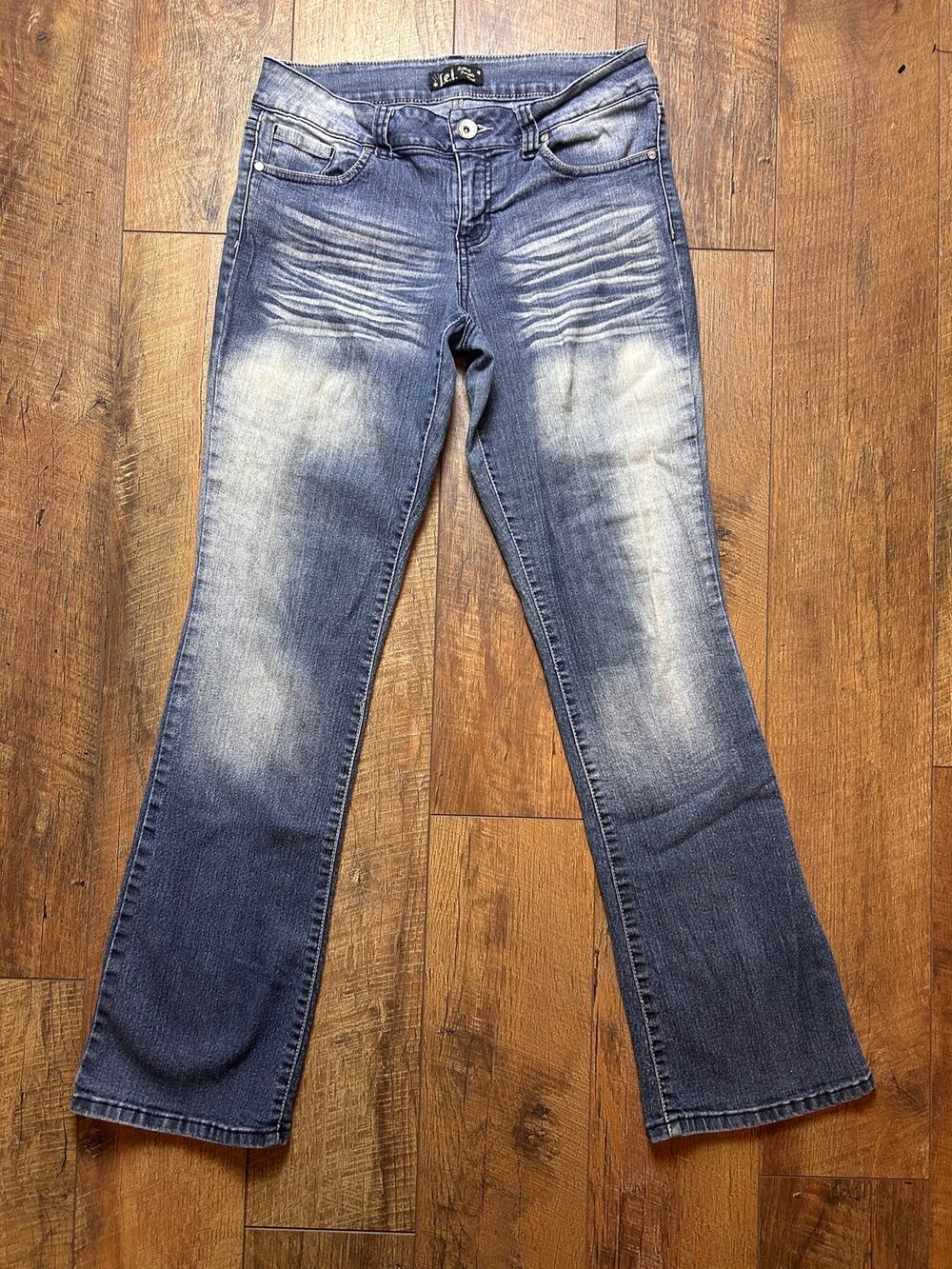 LEI Ashley Trouble Bootcut Jeans Size 11 Juniors Light Wash Back Flap Pockets